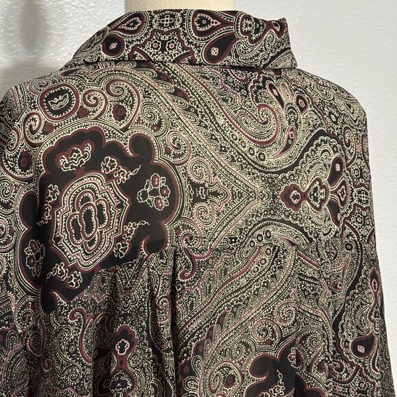 A Personal Touch Vintage Style Paisley Button Front Blouse 3X Made in USA - Picture 6 of 11